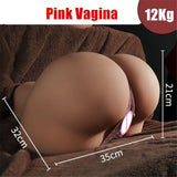 Pornhint 3D 1:1 Realistic Big Fatty Ass Sexy Half Body Doll Real Vagina Anal Pussy Dual Channel Male Masturbator Sex Toys For Men Dildo