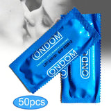 Pornhint 50pcs Hyaluronic Acid Condom Cock Penis Sleeve Natural Latex Lubrication Ultra Thin Condom Contraception Supplies Adults Sex Toy