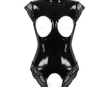 Pornhint Erotic Fetish Bodys Suit Cupless Crotchless Teddy Femme Black Wetlook Pvc Latex Catsuit Gothic Women Porno Costume Sexy Lingerie