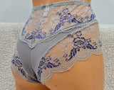 Pornhint Gray lace, crotchless panties, lace, high waist, wedding,shorts,lace panties,sexy lingerie woman,night thong,underwear,lace lingerie,vintage