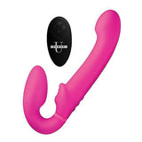 Inflatable and Vibrating Strap On Strapless Dildo with Remote Control - 9.7 Inch