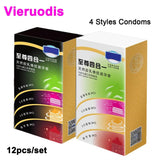 Male Condoms 12pcs/box 4 Types Thread Particles Condoms For Men Contraception Adult Toys Erotic Intimate Goods Sex Toys