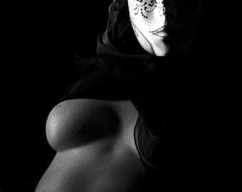 MATURE classy artistic nude Venetian Mask black and white photography fine  ART PRINT - Venetian Mask - 1 | Pornhint