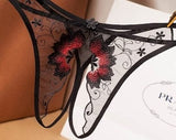 Mesh Sheer Crotchless Embroidery Sexy Panty