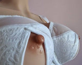Pornhint Open nipples bra, room for nipples, crotchless lingerie, open cup, white bra white open nipples