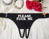 Pornhint Please Fuck Me, Crotchless Panty, Fetish Underwear, Naughty Gift For Hotwife, Kinky Slutty Panties, Graphic Panties, Cuckold Lingerie, DDLG