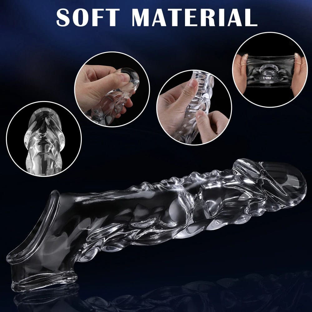 Vibrating-Penis-Erection-Enhancer-Sleeve-Cock-Ring-Adult-Condom Sex-Toy  COCK-NEW