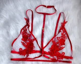 Sasha red body harness, bra harness, harness lingerie, red harness, sexy lingerie, bondage lingerie