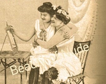 Sensual Lesbian art vintage, 1920s Boudoir print | Pornhint
