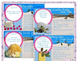 Spa Day Recipe Cards, Journaling block, facial mask, relaxation time, pedicure, manicure, facial, massage, meditation, candle, essential oil