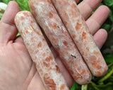 Pornhint Sunstone Massage Wand Polished Sun Stone Accupressure Point Tool Healing Crystal Mineral Specimen Natural Stone Scepter Rock