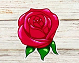 Sweet Cute Cartoon Red Rose Sticker, Laptop Decal, Hydro Sticker, Pretty Flower Sticker, Kawaii Flower, Kawaii Stickers, Kawaii Rose Sticker