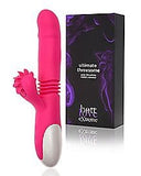 Pornhint Ultimate Threesome Pink Thrusting Rechargeable Rabbit Vibrator 9.3 Inch - Hott Love Extreme