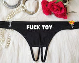 Your Fuck Toy, Crotchless Panty, Fetish Underwear, Naughty Gift For Hotwife, Kinky Slutty Panties, Graphic Panties, Cuckold Lingerie, DDLG