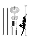 Yaheetech 45mm Stripper Spinning Static Dancing Pole Height Adjustable 7-9', Silver