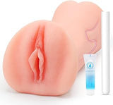 2 in 1 Lifelike Male Masturbator with Water Drying Stick, Jinglejungle Pocket Pussy with Textured Vagina and Tight Anus Sex Stroker, 3D Realistic Silicone Masturbation Cup, Sex Toys for Men