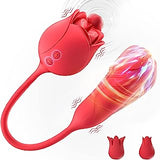Realistic Dildos Vibrators Sex Toys for Women - Nipple Massager Clitoral G-spot Vibrator with 10 Rotating & Vibration Modes, Rose Sex Toy Anal Dildo Vibrator, Adult Anal Sex Toys for Women Couples