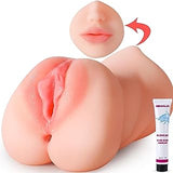 ZEMALIA 3 in 1 Male Masturbator, Sex Toys for Mens with Realistic Textured, Flesh Light Toy, Adult Toys with Water Based Lube, Men's Pocket Stroker Toy for Adult Men Masturbation