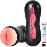 ZEMALIA Male Masturbator, Double Side Mens Sex Toy with Water Based Lubricant, Adult Toys with Realistic Texture, Male Self-pleasure Toys, 3D Deep Oral Stroker Sex Toys for Adult