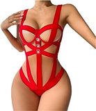 MELDVDIB Women's Sex One Piece Lingerie Strappy Harness Snap Crotch Bodysuit Backless Bobydoll Teddy Push Up Underwire