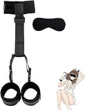 Bondage Kit Adult Restraints Sex Toys,BDSM Restraints Neck To Wrist Sexy Handcuffs Sex Toys for Women,Bed SM Games Play Sex Toys for Couples (Black)