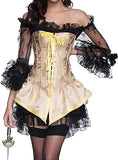 wodceeke Renaissance Corset Skirt for Women Gothic Steampunk Corset Dress Body Shaper Back Off Burlesque Costumes Clothes