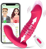 Wearable Clitoral G Spot Thrusting Vibrator, APP Remote Control Clitoralis Panty Vibrator with 9 Thrusting & Vibrating Modes, G Spot Dildo Vaginal Butterfly Anal Adult Sex Toy for Women & Couples