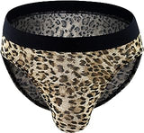 Ctreela Mens Sexy Stylish Thong Leopard Bikini Hot Sexy Lingerie for Men Sex Low Rise Undies Party Ball Pouch Underwear