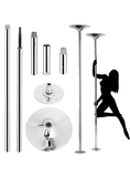 Yaheetech Portable Dance Pole Static Spinning Exercise Fitness Adjustable 45mm, Silver