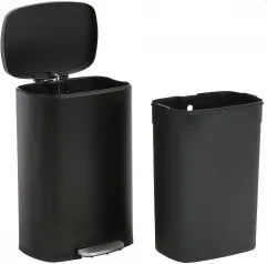 Kitchen Trash Can With Lid 13 Gallon Garbage Can, Trash Container Black 