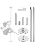 Yescom Professional Stripper Pole 45mm Spinning Static Dance Pole Kit Dancing Pole for Party Pub Exercise, Max Load 1102 Lbs, Silver
