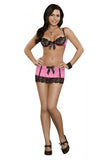 Sweetheart Bra Panty and G-String Set - Large - Extra Large - Pink