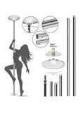ZENSTYLE 45mm Dancing Pole Kit, Removable Spining Static Dance Pole for Exercise Club Party Pub Home