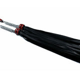 Set of Leather Poi Finger Floggers - Florentine Set - Black Tails - You Choice of Knot Color