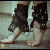Leather Cuffs Real leather ankle cuffs  suspension cuffs restraining handmade
