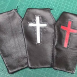 Hand Made Genuine Leather Coffin Pencil Case Make-up Case Gothic Fetish Leather Alternative Accessories Hand Bag Goth Fashion Geeky Nerdy