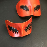 Couple's Vintage Red Leather Fetish Sexy Masks, Lace up, Bondage, Blindfold, Masquerade Handmade UK