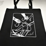 VINTAGE FETISH rope high heels - tote bag -  perfect for your vinyl LP's ! 100% coton-Screen printing