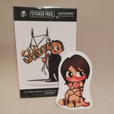 Vinyl stickers - latex fetish illustration, fetish art, latex catsuit, BDSM and bondage, erotic illustration, latex girl, rubberdoll