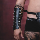 Genuine Leather oversleeve, leather gloves, leather mittens, BDSM sleeve, leather, fetish gloves, gothic gloves, bdsm fingerless lace arm