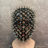 The Hellraiser Spike Mask, Full Face Leather Mask, Fashion Face Harness, Handmade Leather Face Mask, Adjustable Leather Mask, Full Face Mask