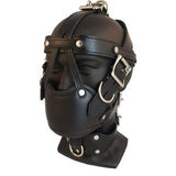 M1 Locking Leather Bondage Muzzle Gag Padded Head Harness Fetish BDSM Gear Slave Mature Cosplay Costume Muzzle