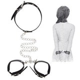 Bondage Kit Beginners BDSM Set Includes Handcuffs, Gag, Choker, , Rope, Leash, Master Submissive Daddy leather handcuffs, Vegan handcuf