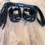Bondage Kit Beginners BDSM Set Includes Handcuffs, Gag, Choker, Whip , Rope, Leash, Master Submissive Daddy leather handcuffs, Vegan handcuf