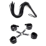 Bondage Kit Beginners BDSM Set Includes Handcuffs, Gag, Choker, , Rope, Leash, Whip, Master Submissive Daddy leather handcuffs, Vegan whip