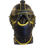 M2 Yellow Padded Leather Muzzle Gag with Posture Collar Mature