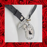 Strapon Chastity Device With PU Bondage Belt/Chastity Cock Cage For Male/Stainless Steel Chastity Penis Ring/Sex Toy For Men/Chastity Tube