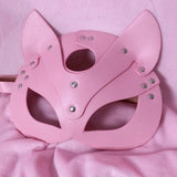 Sexy Pink Leather Cat Kitten,Catwoman mask,BDSM mask,Black leather mask,Fetish mask,red leather mask,Mature,BDSM leather mask,Harness mask