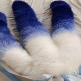 White Blue 3 tails Real Fox Tail Fox Tail Cosplay Anime Sexy Cute Animal Furry Mature Fox Tail Butt Plug