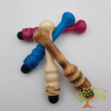 Wooden vibrator made of lime wood No.4 with battery, charging cable, 10 vibration programs and 6-fold painting